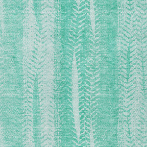 Homeroots 3' Indoor Outdoor Area Rug In Artichoke Green With Elegant Botanical Leaves - Washable & Durable Design 3' X 5' Polyester 581960