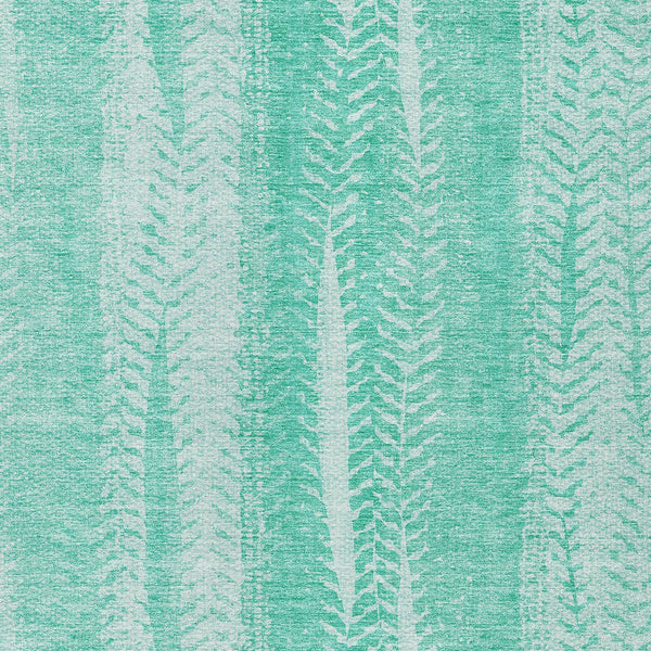 Homeroots 3' Indoor Outdoor Area Rug In Artichoke Green With Elegant Botanical Leaves - Washable & Durable Design 3' X 5' Polyester 581960