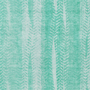 Homeroots 3' Indoor Outdoor Area Rug In Artichoke Green With Elegant Botanical Leaves - Washable & Durable Design 8' X 10' Polyester 581963