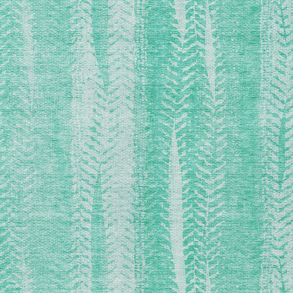 Homeroots 3' Indoor Outdoor Area Rug In Artichoke Green With Elegant Botanical Leaves - Washable & Durable Design 8' X 10' Polyester 581963