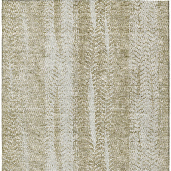 Homeroots 3' Indoor Outdoor Area Rug In Artichoke Green With Elegant Botanical Leaves - Washable & Durable Design 8' X 10' Polyester 581969