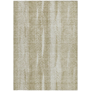 Homeroots 3' Indoor Outdoor Area Rug In Artichoke Green With Elegant Botanical Leaves - Washable & Durable Design 9' X 12' Polyester 581970