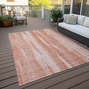 Homeroots 3' Indoor Outdoor Area Rug In Artichoke Green With Elegant Botanical Leaves - Washable & Durable Design 3' X 5' Polyester 581972