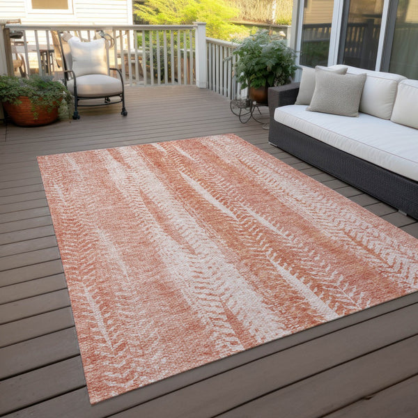 Homeroots 3' Indoor Outdoor Area Rug In Artichoke Green With Elegant Botanical Leaves - Washable & Durable Design 3' X 5' Polyester 581972