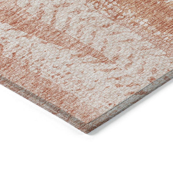 HomeRoots 5' Vibrant Orange and Salmon Botanical Leaves Washable Area Rug for Indoor and Outdoor Spaces 8' X 10' 581975