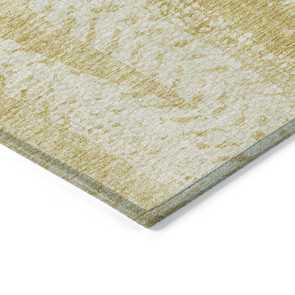 Homeroots 3' Indoor Outdoor Area Rug In Artichoke Green With Elegant Botanical Leaves - Washable & Durable Design 5' X 8' Polyester 581979