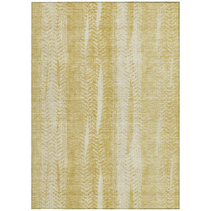 Homeroots 3' Indoor Outdoor Area Rug In Artichoke Green With Elegant Botanical Leaves - Washable & Durable Design 10' X 14' Polyester 581983