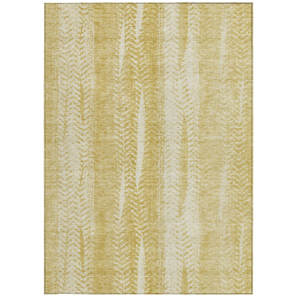 Homeroots 3' Indoor Outdoor Area Rug In Artichoke Green With Elegant Botanical Leaves - Washable & Durable Design 10' X 14' Polyester 581983