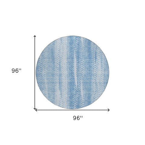 Homeroots 3' Indoor Outdoor Area Rug In Artichoke Green With Elegant Botanical Leaves - Washable & Durable Design 8' Round Polyester 581986