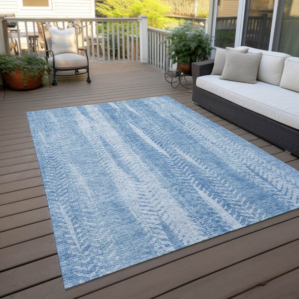 Homeroots 3' Indoor Outdoor Area Rug In Artichoke Green With Elegant Botanical Leaves - Washable & Durable Design 9' X 12' Polyester 581988
