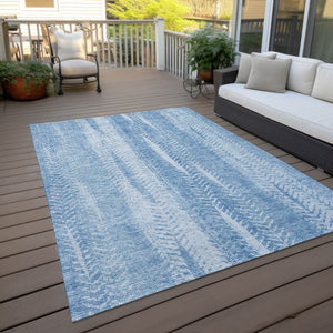 Homeroots 3' Indoor Outdoor Area Rug In Artichoke Green With Elegant Botanical Leaves - Washable & Durable Design 10' X 14' Polyester 581989