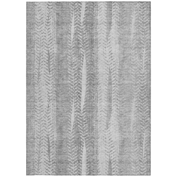Homeroots 3' Indoor Outdoor Area Rug In Artichoke Green With Elegant Botanical Leaves - Washable & Durable Design 3' X 5' Polyester 581990
