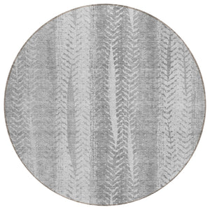 HomeRoots 5' Indoor Outdoor Area Rug with Botanical Leaves Design – Washable, Durable, Stylish for Any Space 8' Round 581992