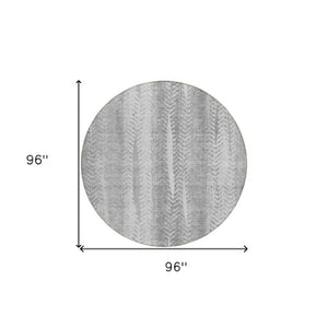 Homeroots 3' Indoor Outdoor Area Rug In Artichoke Green With Elegant Botanical Leaves - Washable & Durable Design 8' Round Polyester 581992