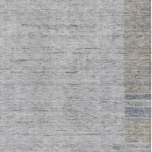 Homeroots 3' Stylish Taupe Beige And Blue Geometric Washable Area Rug For Indoor And Outdoor Spaces 3' X 5' Polyester 581996