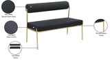 Carly Black Vegan Leather Bench 581Black Meridian Furniture