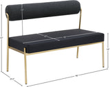 Carly Black Vegan Leather Bench 581Black Meridian Furniture