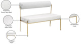 Carly Cream Vegan Leather Bench 581Cream Meridian Furniture