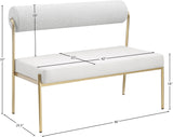 Carly Cream Vegan Leather Bench 581Cream Meridian Furniture