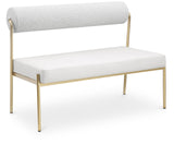 Carly Cream Vegan Leather Bench 581Cream Meridian Furniture