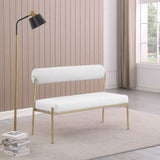 Carly Cream Vegan Leather Bench 581Cream Meridian Furniture