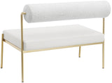 Carly Cream Vegan Leather Bench 581Cream Meridian Furniture