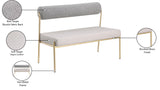 Carly Taupe Vegan Leather Bench 581Taupe Meridian Furniture