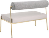 Carly Taupe Vegan Leather Bench 581Taupe Meridian Furniture