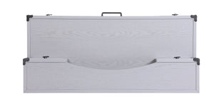 English Elm Orchest Gray Finish Writing Desk with 3 Smooth-Glide Drawers, Metal Braces & Sturdy Wooden Frame B2726P243698