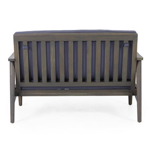 English Elm Christopher Knight Home® - Patio Loveseat And Coffee Table Set - Minimalist Acacia Wood Furniture For Relaxing Outdoor Spaces 68628.00GDGRY