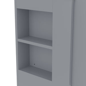 English Elm 36" Freestanding Bathroom Vanity Solid Wood Cabinet Ceramic Basin Four Drawers White W1580P382509
