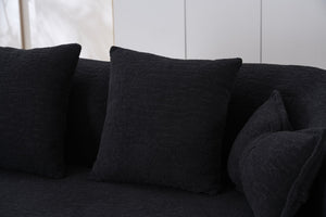 English Elm (old Sku W2231p392100) Chenille Sleeper Sofa Foldable Convertible Loveseat with Four Pillows Black W2231P466738