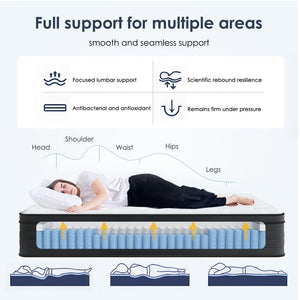 English Elm Twin Hybrid Mattress 10 Inch Pocketed Coil Memory Foam Medium Firm Sleep Support W2889P453494