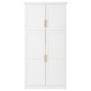 English Elm [assembly Included] Topmax Shaker Pantry Cabinet Tall Mdf Kitchen Storage with Pull-out Trays White SP000099AAK