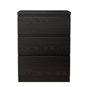 English Elm 19.7-inch Matte Finish Nightstand with Touch Release Drawers for Minimalist Bedrooms Black W3151P407887