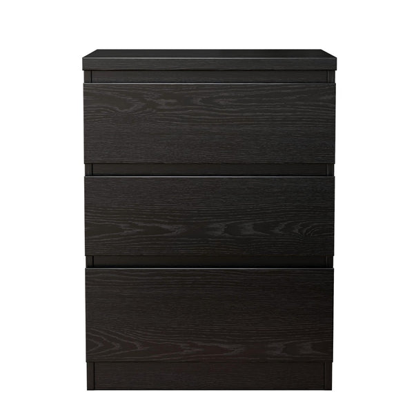 English Elm 19.7-inch Matte Finish Nightstand with Touch Release Drawers for Minimalist Bedrooms Black W3151P407887