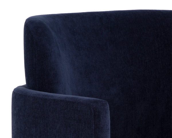 Sunpan Richie Dining Armchair - Modern Comfort with Stylish Design and Durable Iron Legs for Elegant Dining Antique Brass / Danny Navy