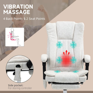 English Elm Massage Reclining Office Chair with Vibration Motors Heating Footrest and Microfiber Seat T3971P408092
