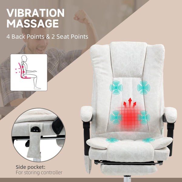 English Elm Massage Reclining Office Chair with Vibration Motors Heating Footrest and Microfiber Seat T3971P408092