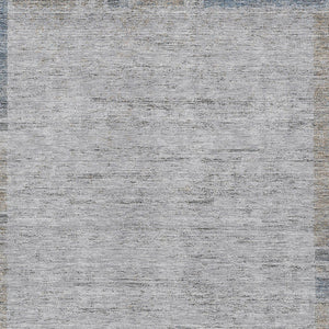 Homeroots 3' Stylish Taupe Beige And Blue Geometric Washable Area Rug For Indoor And Outdoor Spaces 9' X 12' Polyester 582000