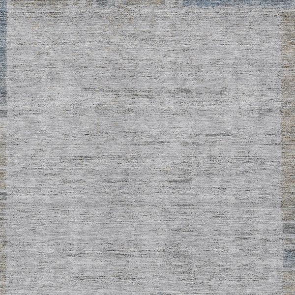 Homeroots 3' Stylish Taupe Beige And Blue Geometric Washable Area Rug For Indoor And Outdoor Spaces 9' X 12' Polyester 582000