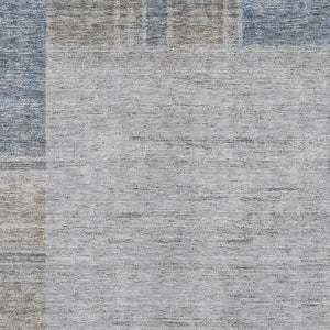 Homeroots 3' Stylish Taupe Beige And Blue Geometric Washable Area Rug For Indoor And Outdoor Spaces 10' X 14' Polyester 582001