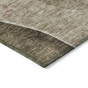 Homeroots 3' Brown Taupe And Beige Abstract Washable Indoor Outdoor Area Rug For Stylish Home Décor 10' X 14' Polyester 582007