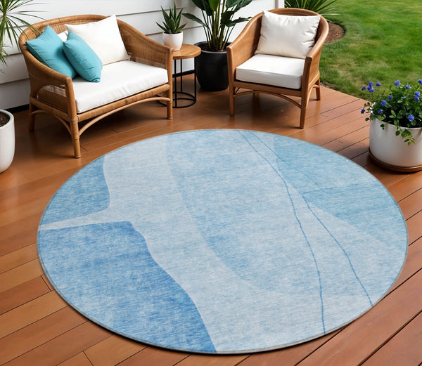 Homeroots 3' Brown Taupe And Beige Abstract Washable Indoor Outdoor Area Rug For Stylish Home Décor 8' Round Polyester 582010