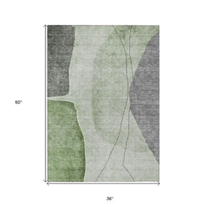 Homeroots 3' Brown Taupe And Beige Abstract Washable Indoor Outdoor Area Rug For Stylish Home Décor 3' X 5' Polyester 582014