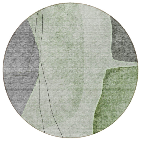 Homeroots 3' Brown Taupe And Beige Abstract Washable Indoor Outdoor Area Rug For Stylish Home Décor 8' Round Polyester 582016