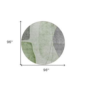 Homeroots 3' Brown Taupe And Beige Abstract Washable Indoor Outdoor Area Rug For Stylish Home Décor 8' Round Polyester 582016