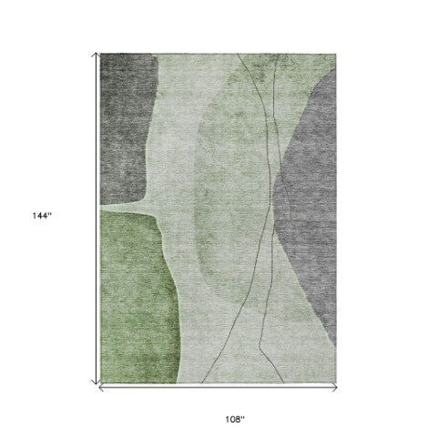 Homeroots 3' Brown Taupe And Beige Abstract Washable Indoor Outdoor Area Rug For Stylish Home Décor 9' X 12' Polyester 582018