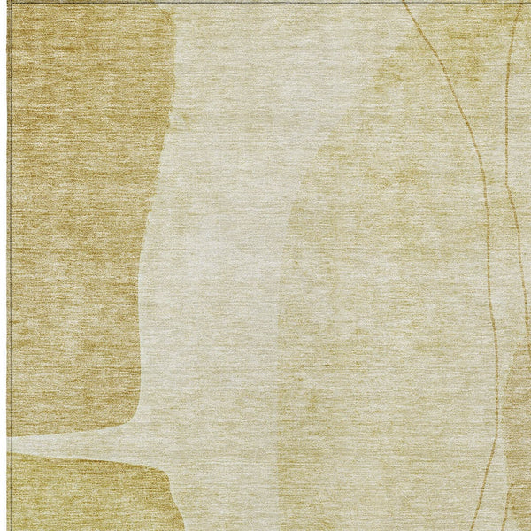 Homeroots 3' Brown Taupe And Beige Abstract Washable Indoor Outdoor Area Rug For Stylish Home Décor 3' X 5' Polyester 582020