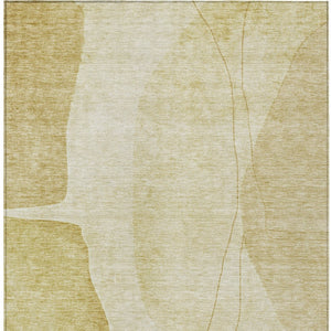 Homeroots 3' Brown Taupe And Beige Abstract Washable Indoor Outdoor Area Rug For Stylish Home Décor 5' X 8' Polyester 582021